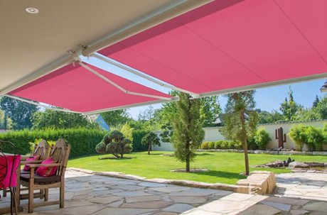 retractable awning colorful