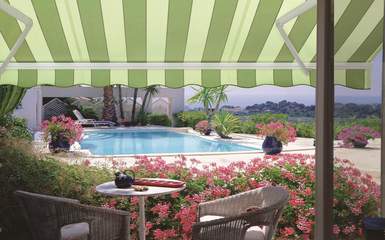 Casual awning with Italian design at poolside