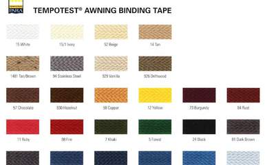 trim binding piping colors for folding lateral arm awnings