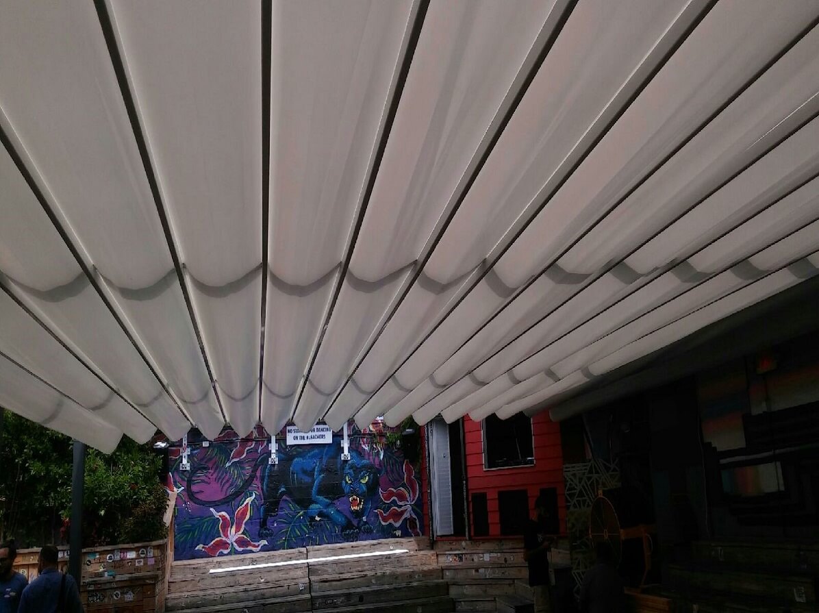 retractable attached waterproof tavern patio pergola cover systems