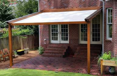 Monza wood frame retractable waterproof patio cover system