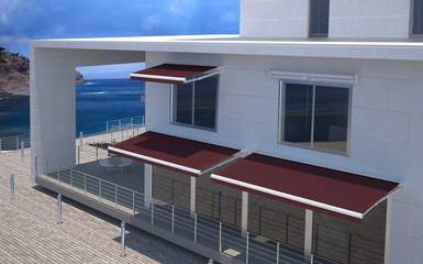 retractable residential house extendable motorized awning