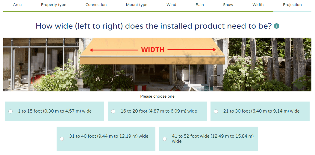 Select width