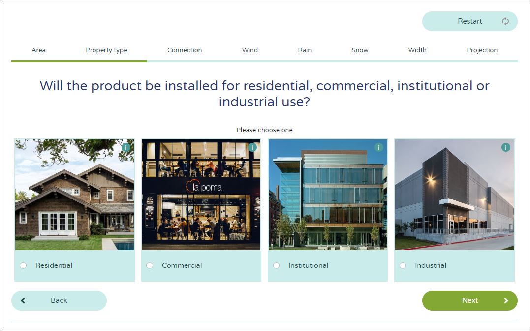 Residential or commercial or institutional or industrial use