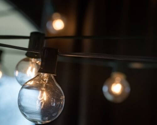 Light bulbs hanging