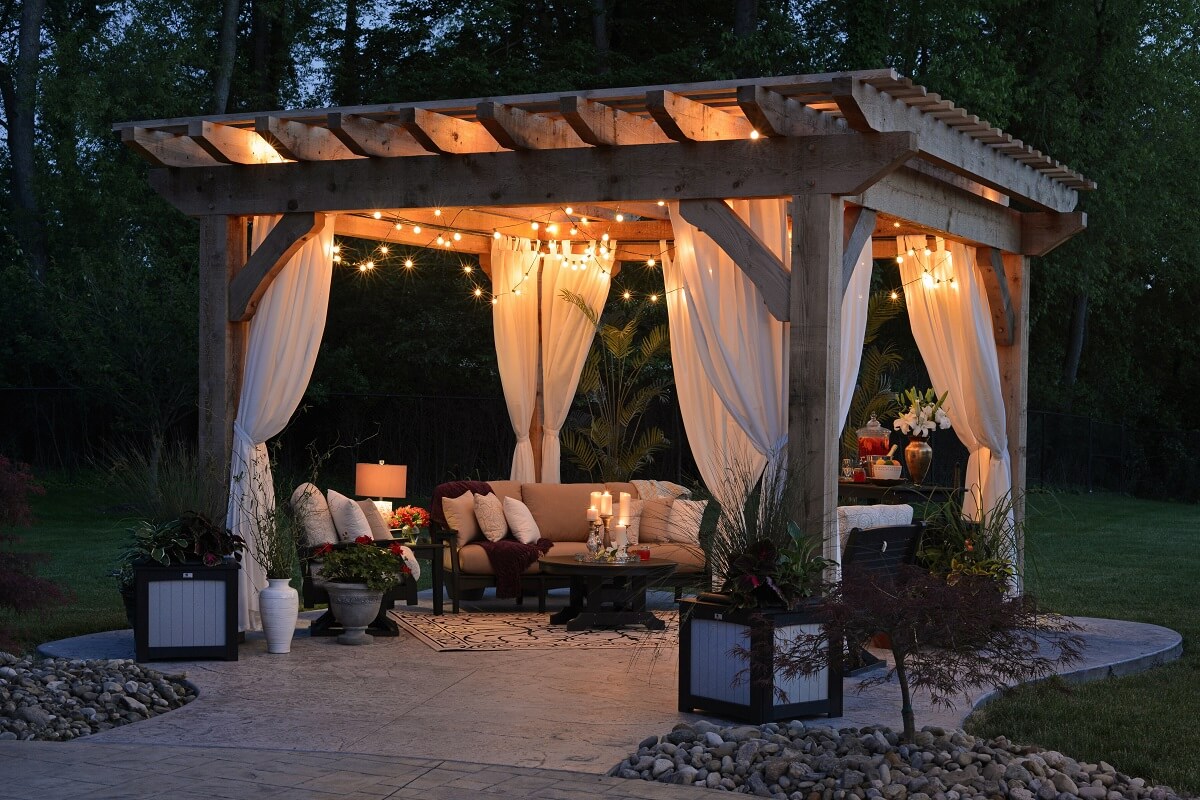 Backyard pergola