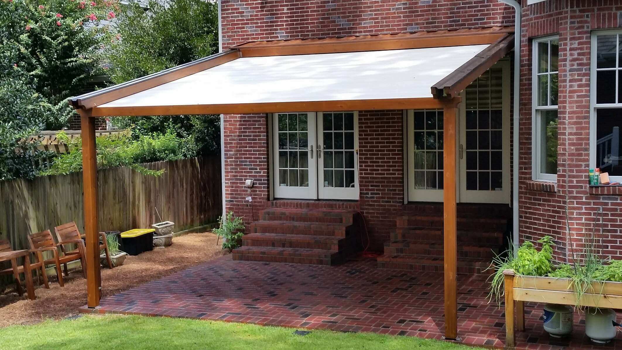 Monza wood frame retractable waterproof patio cover system