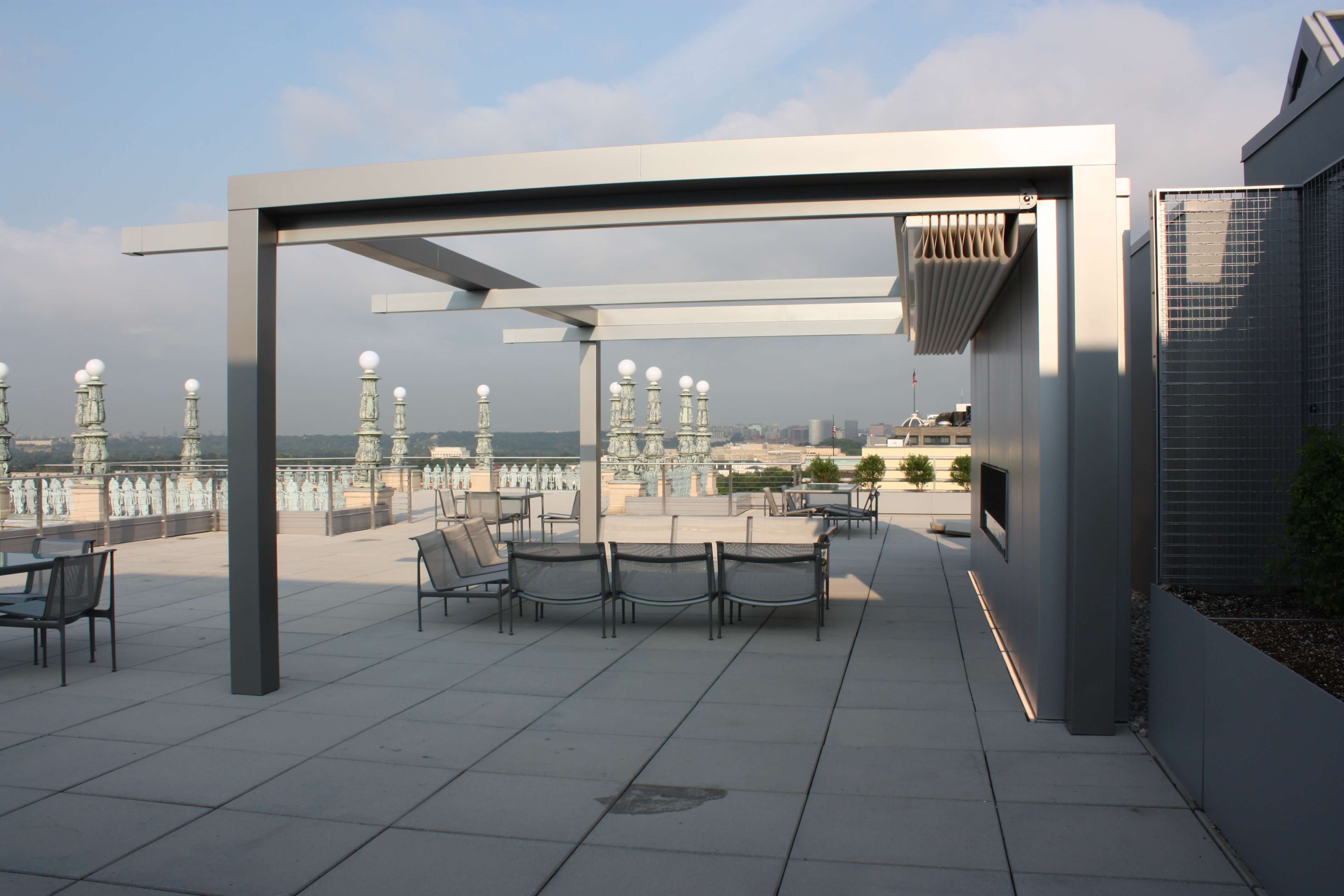 Rimini retractable commercial grade patio deck cover pergola system