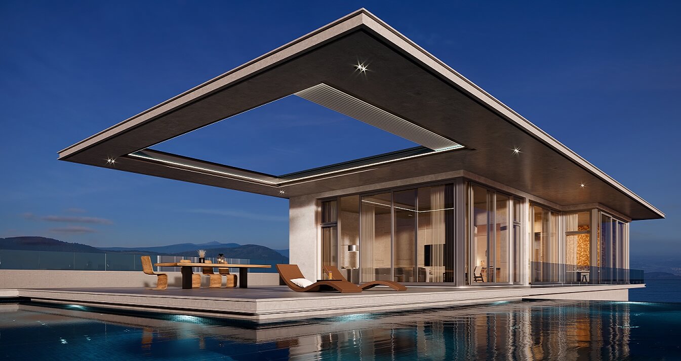 residential retractable motorized skylight pergola roof cover